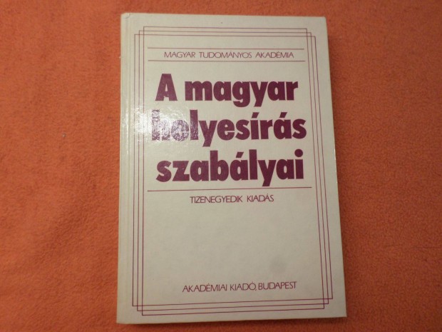 Magyar Tudomnyos Akadmia A magyar helyesrs szablyai, Szakknyv