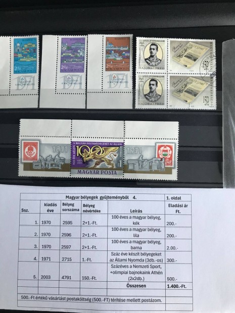 Magyar bélyegek gyüjteményből