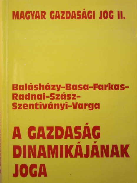 Magyar gazdasgi jog II. (A gazdasg dinamikjnak joga)