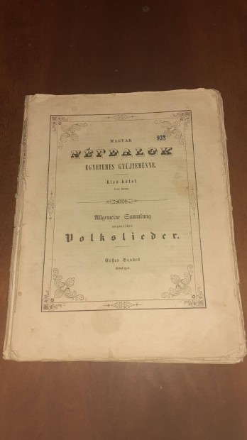 Magyar npdalok egyetemes gyjtemnye I-II 1852