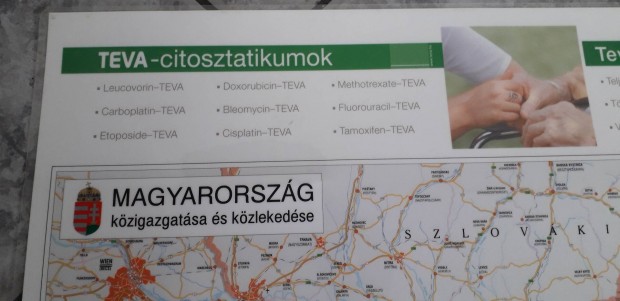 Magyarország közigazgatása és közlekedése térképen laminált könyöklő.