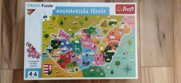 Magyarorszg megyi trkp 44 db-os oktat puzzle Trefl