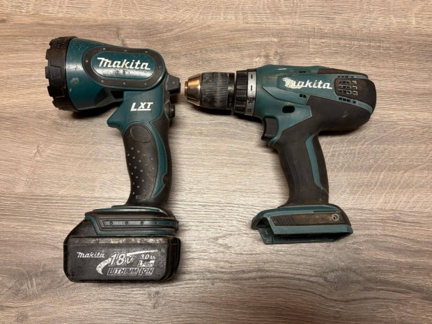 Makita 18v Akkus lmpa + Fr csavaroz csavarbehajt