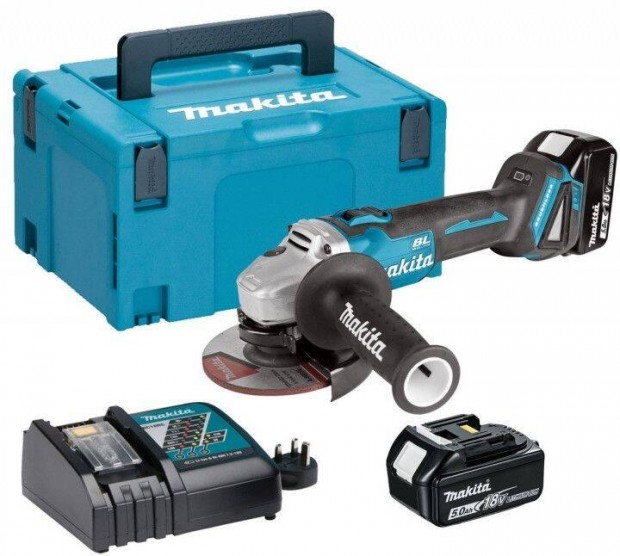 Makita DGA506RTJ Akkus sarokcsiszol (18V/2x5.0Ah/125mm) Makpac koffer