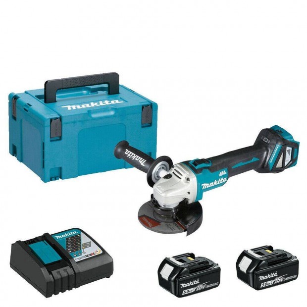 Makita DGA511RTJ Akkus sarokcsiszol (18V/2x5.0Ah) Makpac kofferben