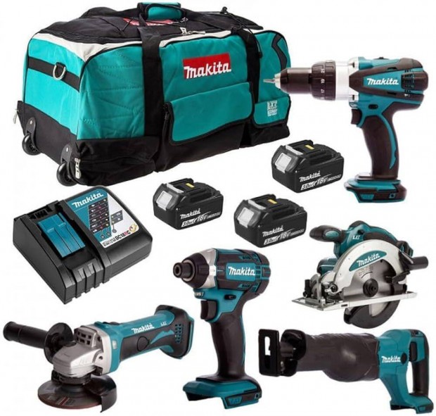 Makita DLX6046 Akkus szett 18V Li-ion (DGA452 + Dhp458 + DSS610 + Djr1