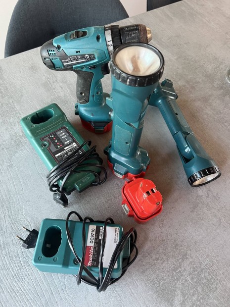 Makita lámpa+fúró+töltő+akku elektromos