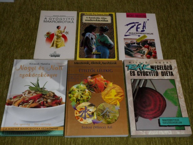 Makrobiotika, makrobiotikus ételek, receptek könyvcsomag 6 könyvből