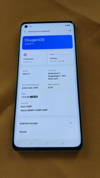 Makultlan Oneplus 8 5g (12/256gb) olcsn elad