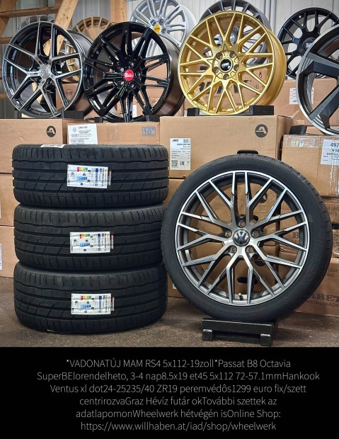 Mam rs4 19zoll új alufelnik 235/40 R19 nyári gumikkal