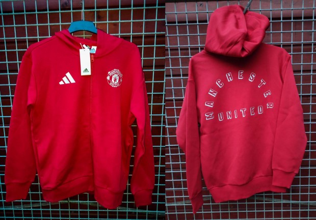 Mamchester United eredeti adidas piros ezst kapucnis fels