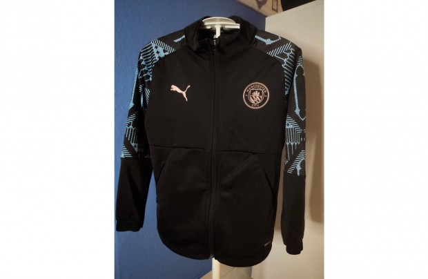 Manchester City fekete kék eredeti Puma gyerek cipzáras felső (140)