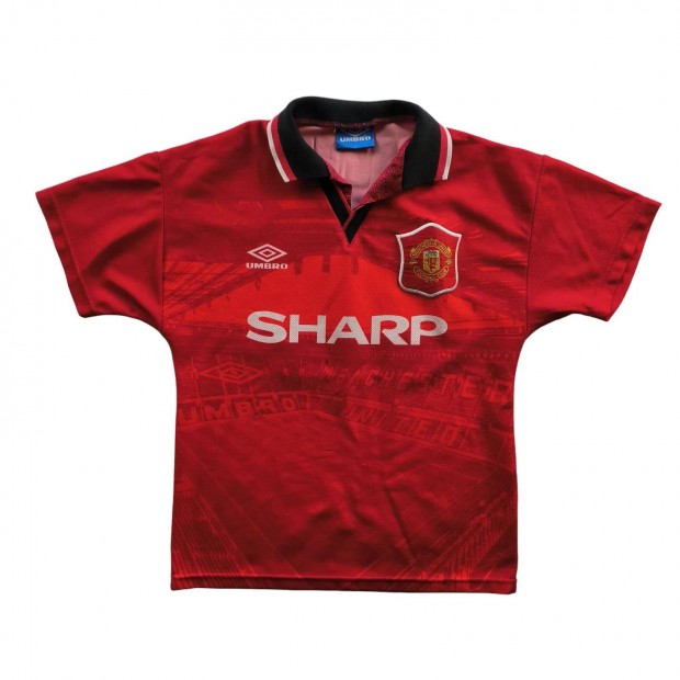 Manchester United 1994-96 Umbro hazai Roger foci mez gyerek XL-es