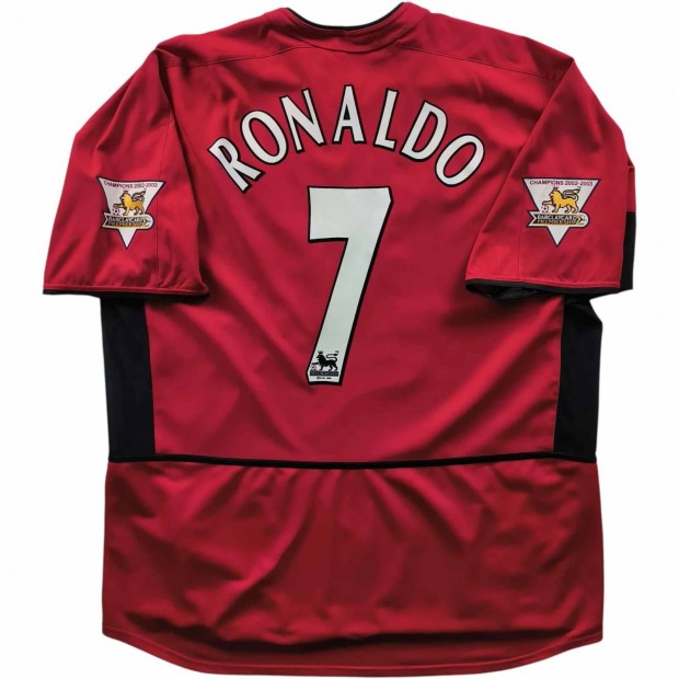 Manchester United 2003-04 Nike hazai Cristiano Ronaldo foci mez XXL-es