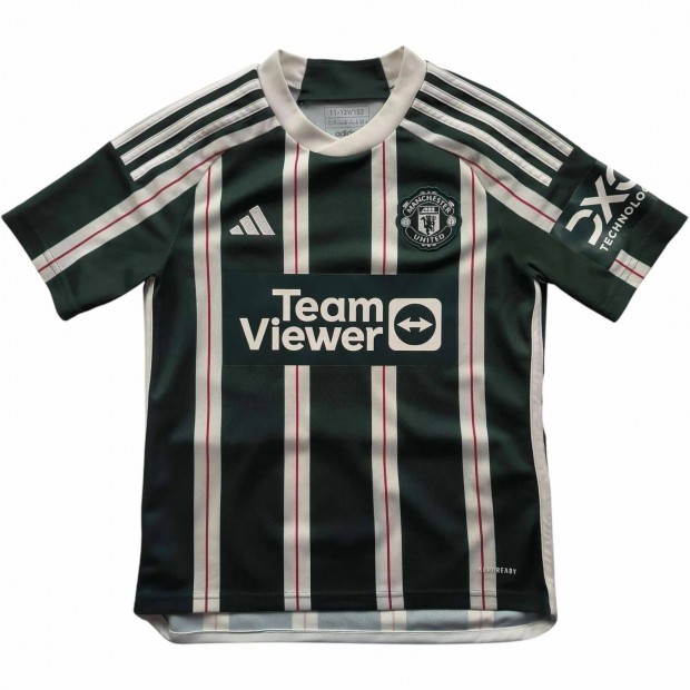 Manchester United 2023-24 Adidas vendg foci mez gyerek M-es