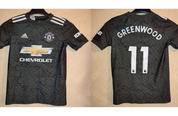 Manchester United Manson Greewood eredeti adidas zld gyerek mez 140