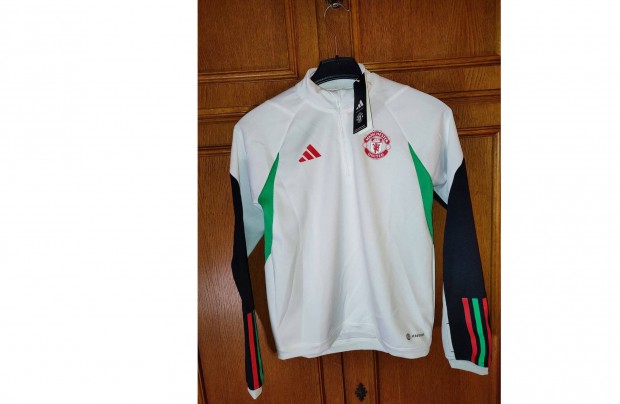 Manchester United cipzáras nyakú eredeti adidas fehér gyerek felső