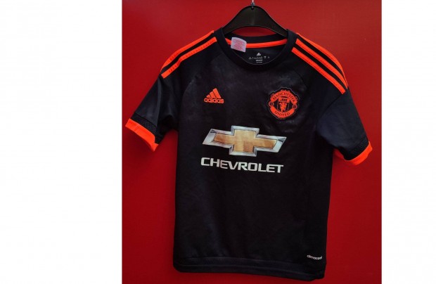 Manchester United eredeti adidas fekete piros 2015 gyerek mez (L, 164)