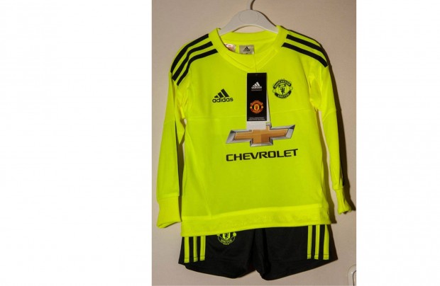 Manchester United eredeti adidas gyerek kapus neonzöld szett (104)