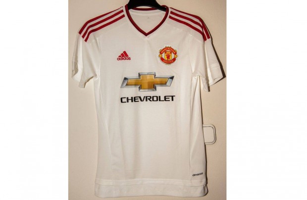 Manchester United fehér eredeti adidas 2015-16-os mez (XS)