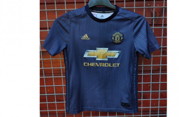 Manchester United kék arany eredeti adidas 2018-19 gyerek mez (152)