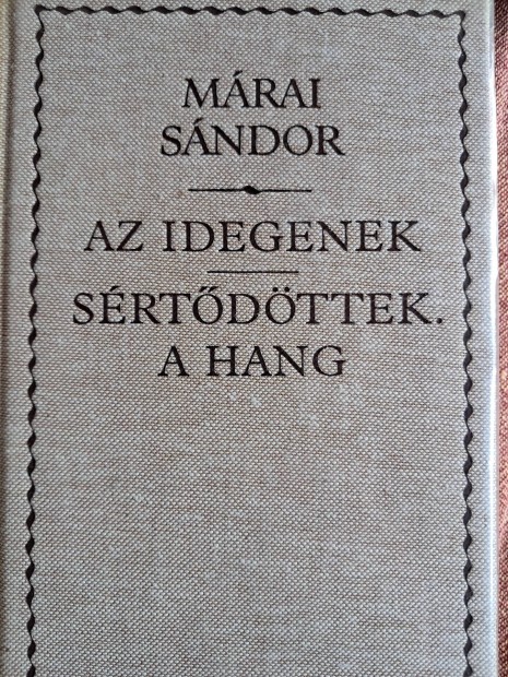 Mrai Sndor Az Idegenek, Srtdttek, A Hang