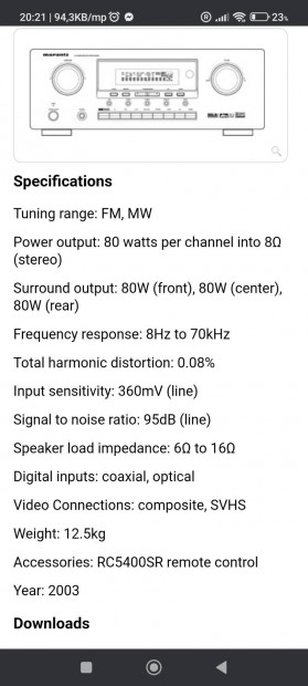 Marantz sr4400/N1S erst