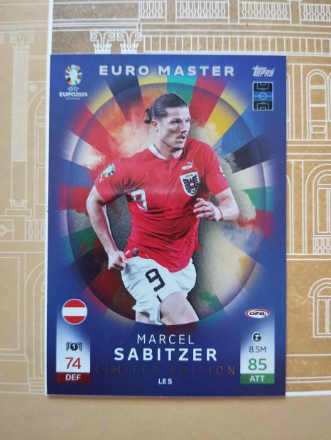 Marcel Sabitzer (Ausztria) Limited Edition Euro 2024 focis krtya