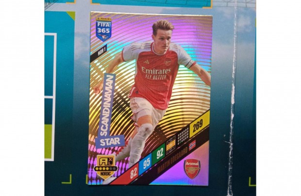 Martin Odegaard Panini Fifa 365 2024 Scandinavian Star kártya