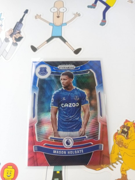 Mason Holgate Panini Prizm blue red varins focis krtya Everton