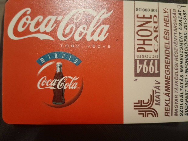 Matv Coca-Cola s  Ligth telefonkrtyk 5000Ft/db