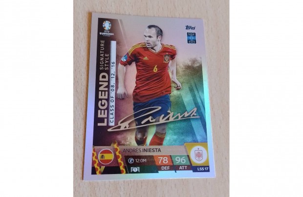 Match Attax Euro 2024 Andrs Iniesta Legend Signature Style krtya