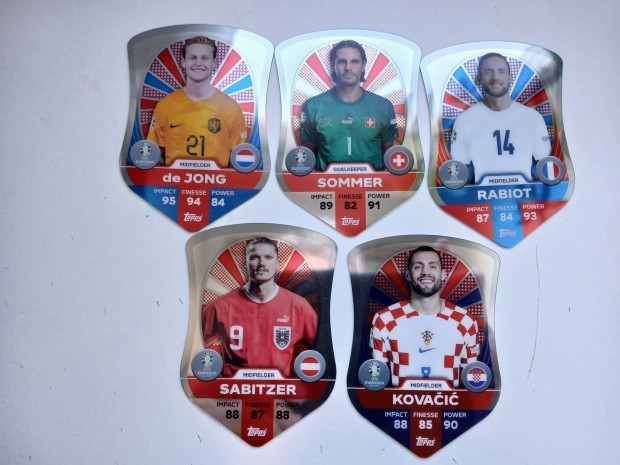 Match Attax Euró 2024 ritka Shield kártyák