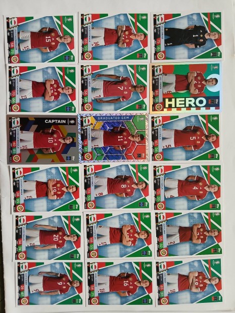 Match Attax Eur 2024 teljes magyar csapat