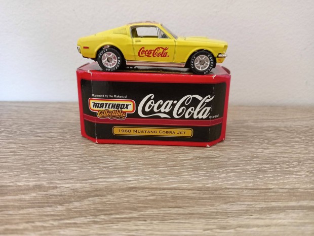 Matchbox Coca Cola 1968 Mustang Cobra Jet Yellow