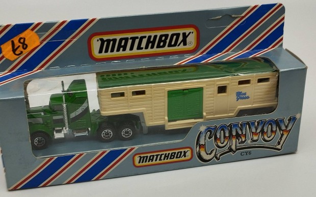 Matchbox Convoy Cy-6 Horse Box tréleren Blue Grass nincs keretben