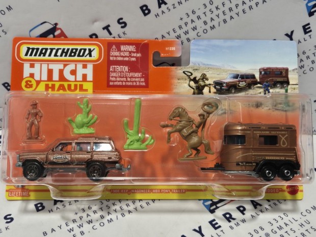 Matchbox Hitch and Haul - Jeep Wagoneer (1988) - MBX Pony Trailer -