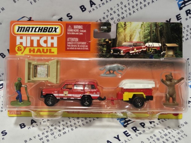 Matchbox Hitch and Haul - Jeep Wagoneer (1988) - Trailer Trawler -  M