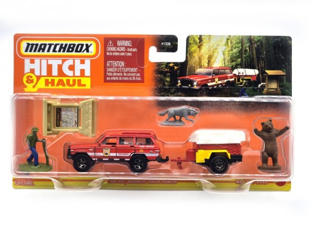 Matchbox Hitch and Haul - Jeep Wagoneer (1988) - Trailer Trawler - M