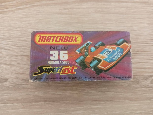 Matchbox No36 Formula 5000 Orange 1975 res doboz