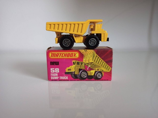 Matchbox Super Fast Faun Tipper Truck No. 58 Yellow 1976