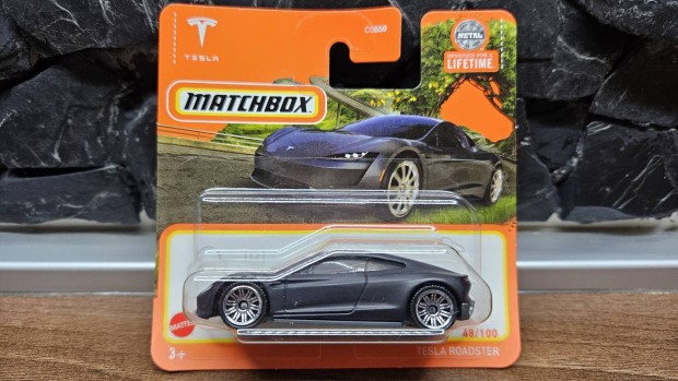 Matchbox # Tesla # Tesla Roadster - matt fekete