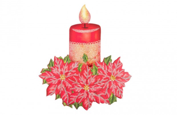 Matrica karácsonyi 3D dekoratív gyertya Alexandrina 16x19 cm