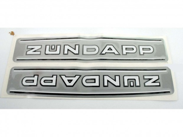 Matrica szett ezüstmetál tankhoz 250x47mm Zündapp 529 KS, GTS, C50 mod