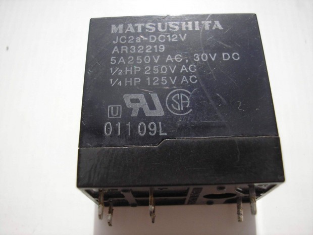 Matsushita rel , JC- 2 A , DC 12 V , 5 A , 2 zr , hasznlt