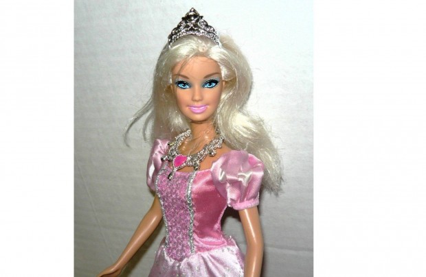 Mattel Barbie baba tiarval, rzsaszn ruhban