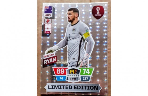 Matthew Ryan Ausztrlia Limited Edition focis krtya Panini Qatar 2022