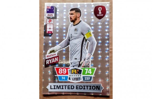 Matthew Ryan Ausztrlia XXL Limited focis krtya Panini Qatar 2022