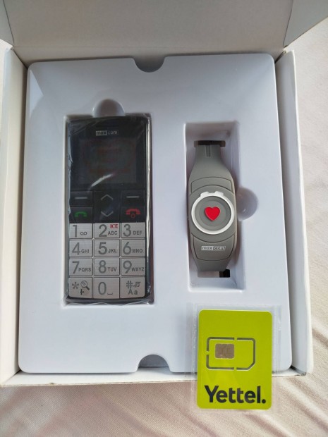 Maxcom MM715BB kártyafüggetlen idősgondozó mobiltelefon Sos karperecce