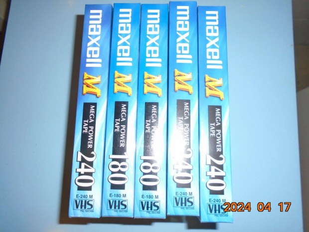 Maxell M bontatlan VHS kazetta 5 db. egyben